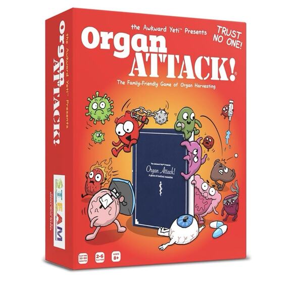 Organ ATTACK Tabletop Card Game Family Friendly, The Awkward Yeti Age 8+ STEAM - Picture 1 of 6